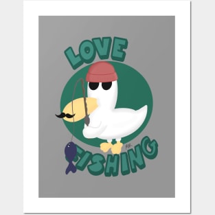 Seagull who loves fishing shirt Posters and Art